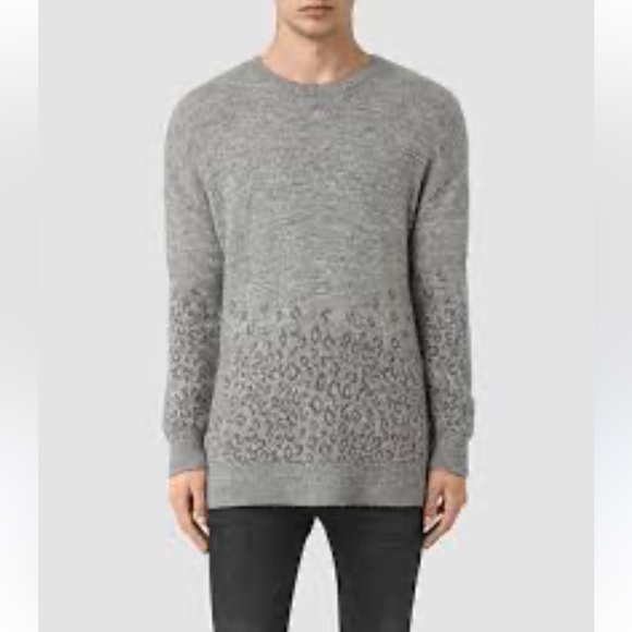 ALLSAINTS Tredan Sweater Men’s Small GrayOversized Fit Wool/Alpaca/Cotton